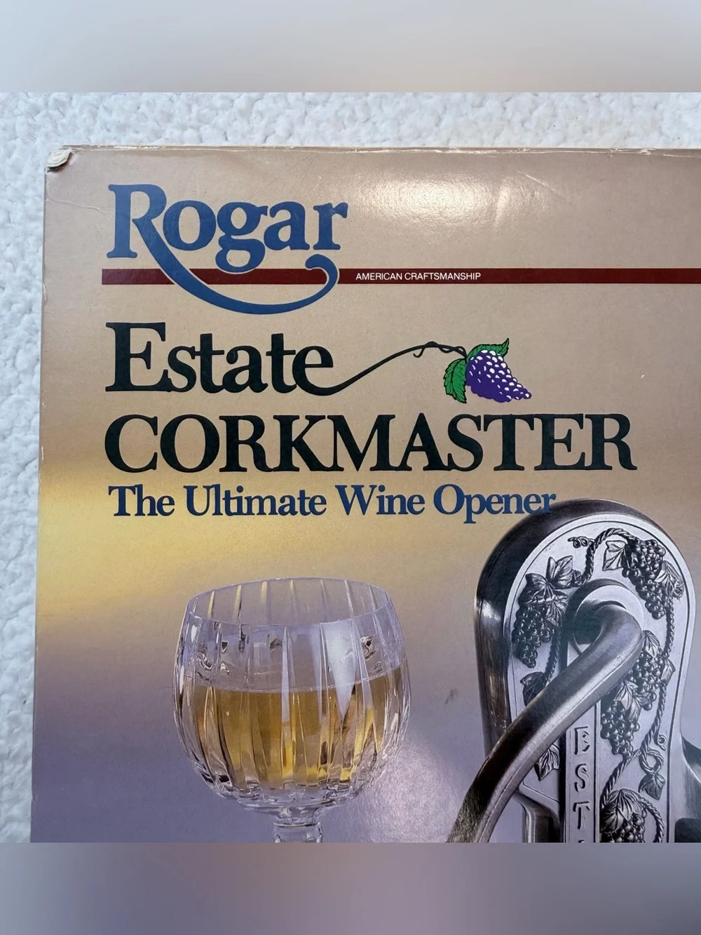 (VTG) ROGAR • Antique Bronze Estate Corkmaster Table-Mount Wine Opener, OS